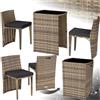tectake® Set in Rattan Bistrot Amburgo, Comodi Cuscini Idrorepellenti, Telaio Robusto in Alluminio, Set Bistrot Ideale per Esterni, Design Elegante, Pronto all'Uso - naturale