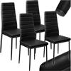tectake® Set 4 Sedie Sala da Pranzo in Pelle Sintetica, Sedie da Cucina Eleganti e Comode, Sedie Sala da Pranzo Moderne Stabili e Robuste, Sedie da Pranzo Versatili - Nero