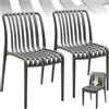 tectake®, Set da 2 sedie da giardino impilabili, sedia giardino esterno in plastica, sedie da esterno, terrazzo, sedie polipropilene, poltrone moderne, cucina, mobili, senza braccioli - Antracite