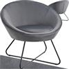 tectake® Poltrona Rotonda Imbottita, Stile Scandinavo, Comoda Sedia da Salotto con Schienale Continuo, Piedini Antiscivolo per Pavimenti, Struttura Verniciata a Polvere - Effetto Velluto Antracite
