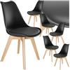 tectake® Set di 6 Sedie da Tavolo, Design Contemporaneo, Sedie da Cucina con Struttura Solida, Seduta Confortevole, Resistenti e Ideali per Ogni Ambiente - Nero