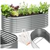 tectake® Orto Rialzato, 942l, Zincato, 200 x 100 x 60 cm, Struttura in Acciaio Zincato, Base Aperta, Perfetto per Verdure, Erbe Aromatiche e Fiori, Montaggio Rapido, Alta Stabilità, Giardino Rialzato