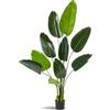 tectake® Albero del Paradiso Artificiale, Foglie Dettagliate in Plastica PEVA, Vaso Stabile, Decorazione per Soggiorno, Ufficio e Interni, Facile da Pulire - 160 cm
