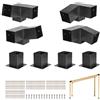 VEVOR Kit per Pergola in acciaio al carbonio, 8 Pezzi Staffe Inclinate a 3 Vie 92 x 92 mm, Adatto per Travi da ca.1067 x 1067 mm con Accessori per Montaggio a Parete, Pergole Esterne, Gazebo