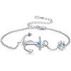OHAYOO Bracciale con ancora Bracciale con ancora in argento sterling 925 Bracciale nautico Gioielli da marinaio Gioielli con ancora Regali per le donne Best Friend