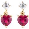 Amen Orecchini da donna di Amen della collezione Fancy. Gioiello in argento 925 con placcatura oro e zircone bianco e zircone rubino. La referenza è: ECUGR.