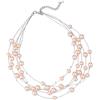 FULU AUTUMN Collana di perle a strati multifilo collane girocollo di perle per le donne gioielli con perline per feste di nozze, Perla, argento, Perle sintetiche