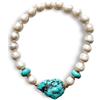 Generico Bracciale con scarti di lavorazione di corallo (Pietra turchese)