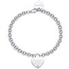 S'Agapõ Bracciale Donna in Acciaio e Cristalli con Simbolo Cuore | Collezione Be My Always - SBM78