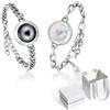 TOTWOO Bracciali per Coppie con Collegamento Bluetooth Uno a Uno tramite App, Luci e Vibrazione al Tocco - Regalo Romantico per Relazioni a Distanza, in Acciaio Inossidabile 316