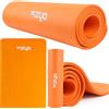 Fizyo Tappetino da ginnastica per yoga e pilates Fizyo, antiscivolo, in NBR, 183x61x1 cm - Spessore 10 mm - Arancione