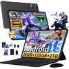 UJJ Android 15 Tablet 10 Pollici Con Octa-Core 2.0GHz, 30GB RAM 128GB ROM(TF 2TB Espandibile), Gemini AI tablet, 8000mAh, Widevine L1/ WIFI 5G/ GPS/Face ID/BT5.0/ Face ID,Tablets con Tastiera e Mouse-Nero