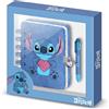 Disney Lilo e Stitch Heart-Confezione con Diario Plush + Penna 6 Colori, Blu
