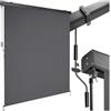 tectake® tenda da sole verticale a rullo, con manovella, protezione UV, impermeabile, resistente al vento, frangivista balcone, terrazzo, fissaggio a parete, privacy - Nero, 160 x 250 cm