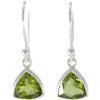 Jewels and Art Emporium Trillion - Orecchini pendenti con peridoto, fatti a mano, in argento Sterling 925, con gemma verde