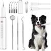 PORFOYO Rimozione del tartaro per cani, pulitore dentale per animali domestici, pulitore a ultrasuoni per cani e gatti con luce a LED, rimozione del tartaro ad ultrasuoni Ipx6 con 2 testine di pulizia