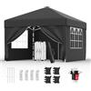 Devoko Gazebo 3x3 Pieghevole Impermeabile UPF50+, 3 Altezze Regolabili, 4 Pareti Rimuovibili, Gazebo da Giardino per 8-10 Persone, Pop-up Gazebo Esterno Resistente con Borsa da Trasporto, Grigio
