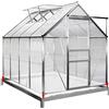 Gardebruk Serra Giardino in Alluminio 4,75m² 250x190cm 7,63m³ con Base 2 Finestre Piante Orto