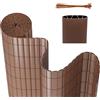 Gimisgu Canniccio PVC Recinzione 80x500 cm, Protezione Standard da sguardi indiscreti con Struttura a W Rinforzata, Impermeabile, per Balcone, Protezione da Vento, Marrone