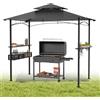 ACXIN Gazebo da giardino con tetto a doppio strato, 245 x 153 x 250 cm, impermeabile, ignifugo, con base di spazio, tenda da giardino per feste, barbecue, grigio