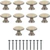Amig - Confezione da 10 Pomelli per mobili - Diametro Ø29 mm - Colore Nichel Spazzolato - Realizzato in Zamak/Ceramica - Maniglie per cassetti e armadi da cucina e bagno con stile - Mod. 822