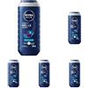 NIVEA MEN Doccia Shampoo Fresh Relax 250 ml, Docciaschiuma uomo 3 in 1 per viso, corpo e capelli, Bagnoschiuma uomo con Olio di Lavanda e Legno di Cedro, Profumo rilassante, Tutti i tipi di pelle