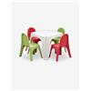 Avanti Trendstore [KERIM] - Set arredo da gioco per bambini composto da un tavolo e 4 sedie in plastica colorata, perfetto sia per interni che per esterni. Dimensioni LAP: tavolo 55x37,5x55 cm; sedie 28x41x35 cm - Multicolore - plastica sintetica