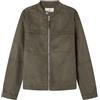 SPRINGFIELD Suede Biker Smart with Front Zip Closure and Side Frontal Pockets. Giacca in camoscio da uomo, Kaki, L