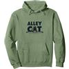 Mademark Divertente Gatto da Bowling - Humorous Feline Strikes Felpa con Cappuccio, Unisex per Adulti, Asfalto, S