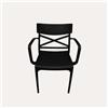 KeyHome Store Poltroncina con Braccioli in Polipropilene Nero Opaco 56x60x82 cm