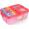 p:os PAW Patrol Portapranzo Bambini con 3 Scomparti - Lunch Box per Scuola e Asilo - Porta Merenda con Chiusure a Clip - Scatola Porta Cibo con Skye ed Everest
