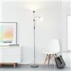 Lightbox LED uplighter con luce bianca calda e interruttore a levetta | altezza 1,8 m | semplice lampada da terra | lampadine incluse e sostituibili | 806 lm e 400 lm | in cromo/grigio/bianco