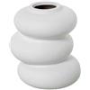 DRW Vaso modernista da tavolo in ceramica, bianco, 19,5 x 16 x 16 cm