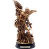 RUSTIX Statua di San Michele San Miguel Arcangelo che sconfigge Satana in resina, scultura (bronzo, 21 cm)
