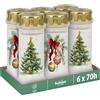 Bolsius - Candela funeraria - n° 6 + coperchio - Natale - confezione da 6 - Durata di combustione 70 ore - Contiene cera vegetale naturale - Senza olio di palma