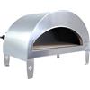 Pizza Party Emozione Silver - Forno a gas per pizza da esterno - Camera di cottura 40x70 cm - Piano cottura in biscotto
