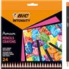 BIC Intensity, Matite Colorate per Adulti e Studenti, Colori Brillanti e Intensi, 24 Unità, Cancelleria Scuola e Casa