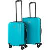 ITACA Set valigie, Offerte Valigia Grande Rigida, Valigia Media Rigida e Bagaglio a Mano Set di Valigie Tiber, Turquesa-Antracita, S + M