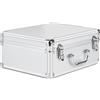 Generico Valigia rigida impermeabile, custodia da trasporto in alluminio - Custodia per documenti in alluminio - Valigia per strumenti di precisione in spugna incorporata con design della maniglia con serratur
