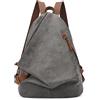 KL928 Zaino vintage in pelle PU - Grande zaino casual zaino da viaggio all'aperto zaino escursionismo, 6882-pu-d.grigio, Large, Zaino casual