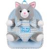 PERLETTI Zaino Asilo Bambina Bambino Peluche Animale 3 4 5 Anni - Zainetto Borsa da Bimbo Bimba per Scuola Viaggi - Cartella Scolastica Morbida e Capiente - 21x27x9 cm (Gattino)