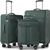 Travely Set di valigie in tessuto - Set da viaggio 3 pezzi con ruote - set composto da valigia cabina 55x40x20, valigia media e valigia grande - Trolley morbido ultra leggero