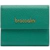 Braccialini Basic Portafoglio modello continental piccolo, in pelle di colore oro con la logatura in rilievo dorata.