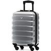 Flight Knight Valigie Rigide in ABS Leggere con 4 Ruote, Bagaglio a mano da cabina approvato per oltre 100 compagnie aeree come EasyJet, British Airways, RyanAir, Emirates e molte altre