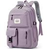 FIORETTO zaino scuola teenager ragazza donna zainetto scuola zaino scuola 14 scomparto per laptop, idrorepellente e leggero Viola