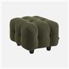 sweeek Poggiapiedi bouclé strutturata per divano, 2 posti Verde kaki - 69x59x48 cm