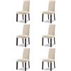 S.I.S.A. di G.&G. srl con socio unico SISA srl, Set 6 Sedie Sala Da Pranzo Imbottite, Sedie Cucina, Sedia Modello Denver, Colore Beige Gamba Noce, Materiale Ecopelle, 100x47x46 cm, Arredamento Casa, Sedie Cucina Moderna