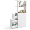 LIFEZEAL Mobile Bagno Salvaspazio Alto e Stretto, Colonna Bagno da Terra con Ripiani Aperti e Cassetti su Ruote, Organizer Armadio per Soggiorno e Cucina, Bianco, 45 × 20 × 114 cm