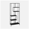Alice's Garden Libreria asimmetrica in metallo nero a 6 livelli Nero - 77x33x185 cm