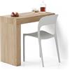 Mobili Fiver, Tavolo da pranzo Evolution 90x40, Rovere Naturale con Una Gamba, per 1 persone, Tavolo Da Pranzo Moderno Cucina, Made in Italy